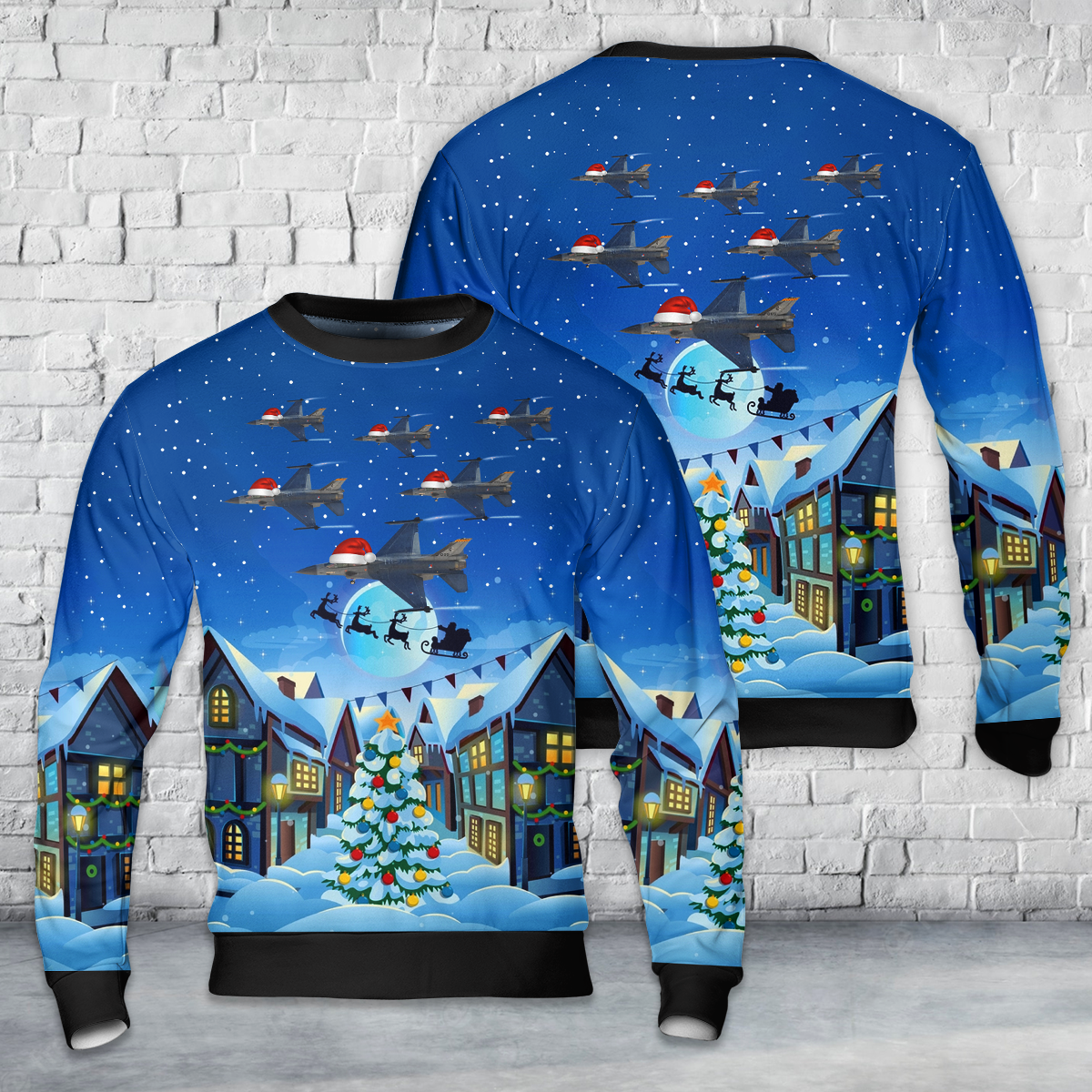 Royal Netherlands Air Force (RNLAF) - General Dynamics (Fokker) F-16B (Block 20 MLU) Fighting Falcon - J-065 Christmas AOP Sweater