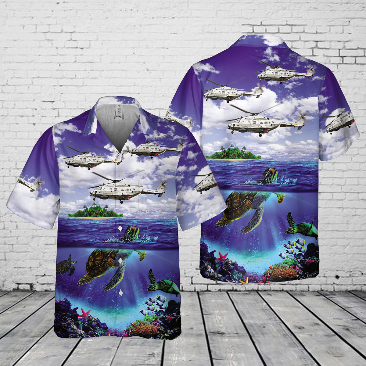 Royal Netherlands Navy NH90-NFH N-277 Pocket Hawaiian Shirt