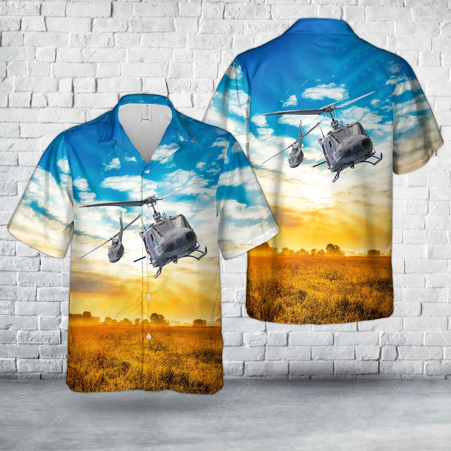 Royal New Zealand Air Force (RNZAF) Bell UH-1H Iroquois Hawaiian Shirt