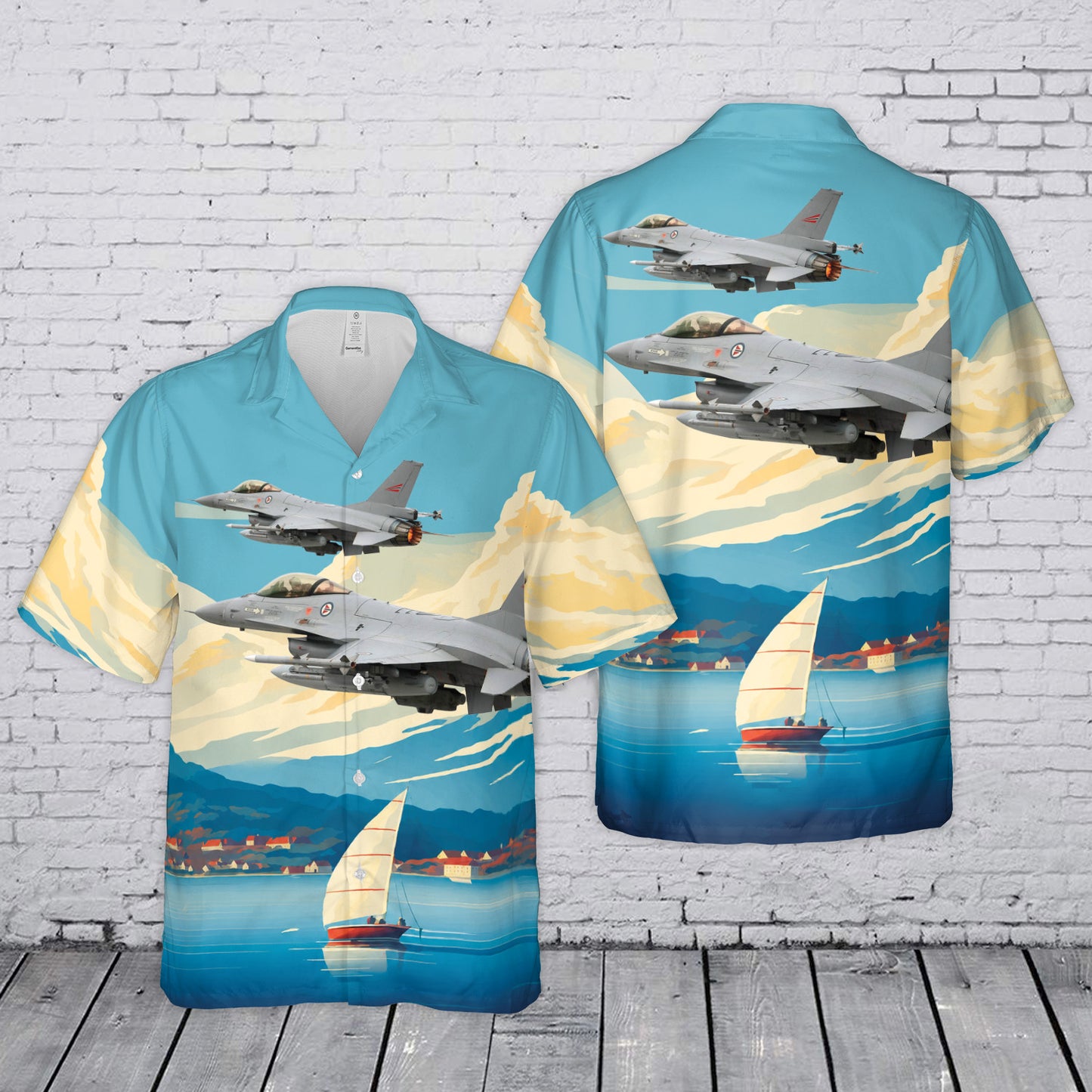 Royal Norwegian Air Force General Dynamics F-16 Fighting Falcon Hawaiian Shirt