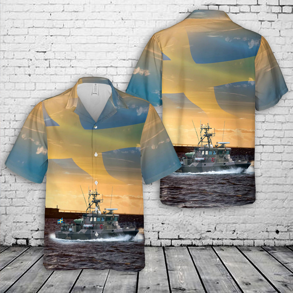 Royal Swedish Navy HMS Trygg (85) Tapper-class patrol boat Hawaiian Shirt