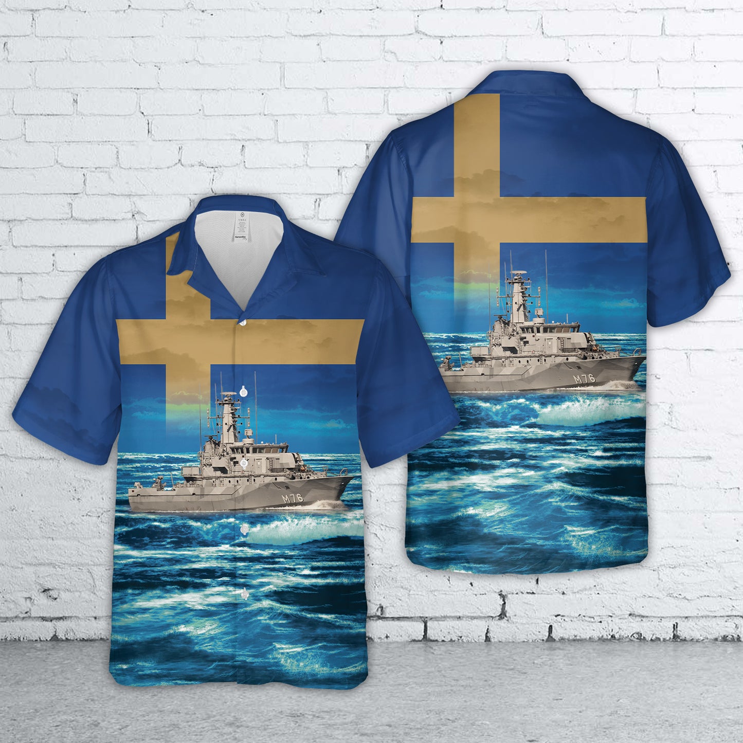 Royal Swedish Navy HMS Ven (M76) Koster-class mine countermeasures vessel Hawaiian Shirt
