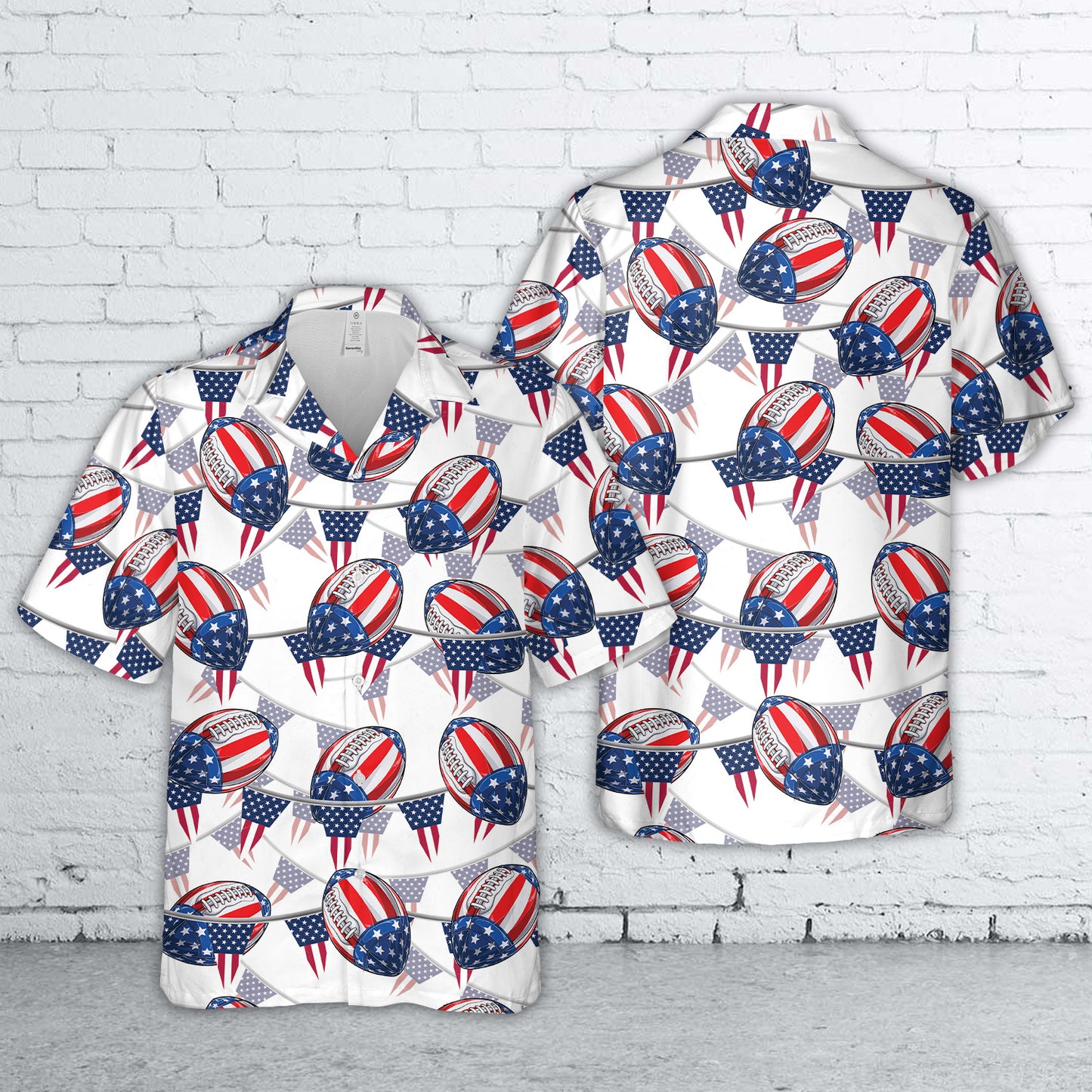Rugby Ball, 4th Of July Hawaiian Shirt