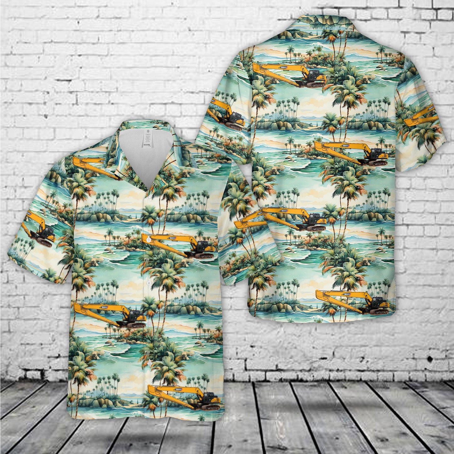 SANY SY265C Long Reach Medium Excavator Hawaiian Shirt