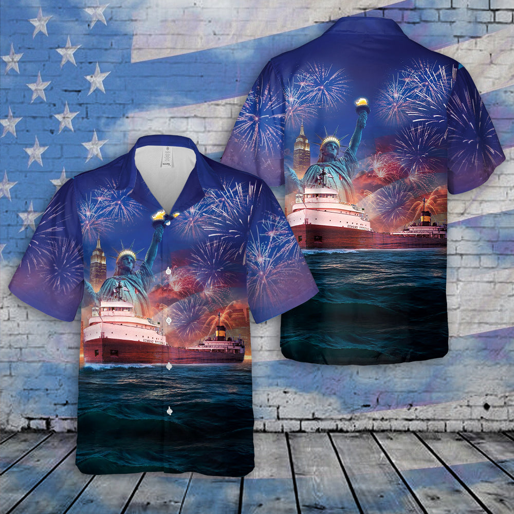 SS Edmund Fitzgerald, 4th Of July Hawaiian Shirt