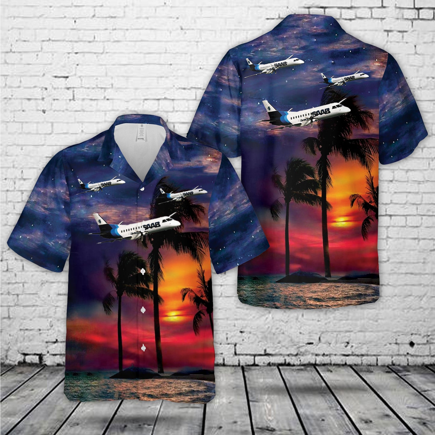 Saab 340 And Saab 2000 Hawaiian Shirt