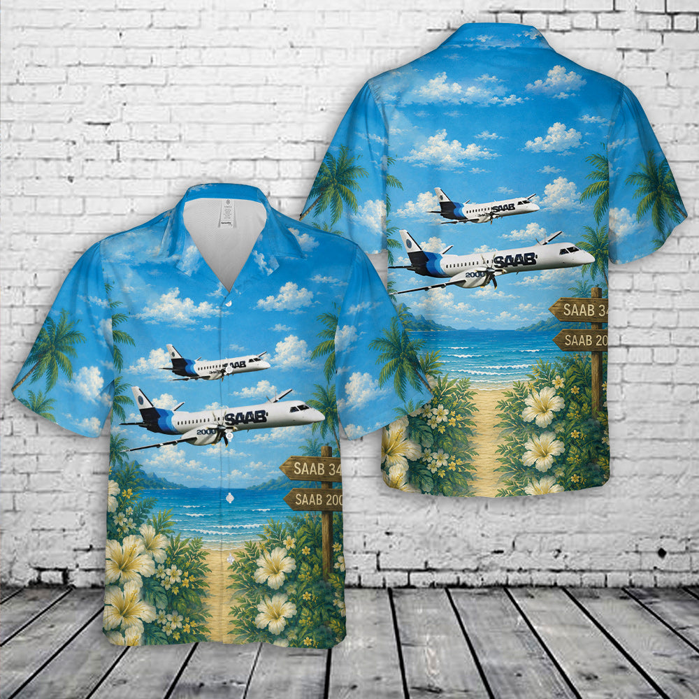 Saab 340 And Saab 2000 Hawaiian Shirt