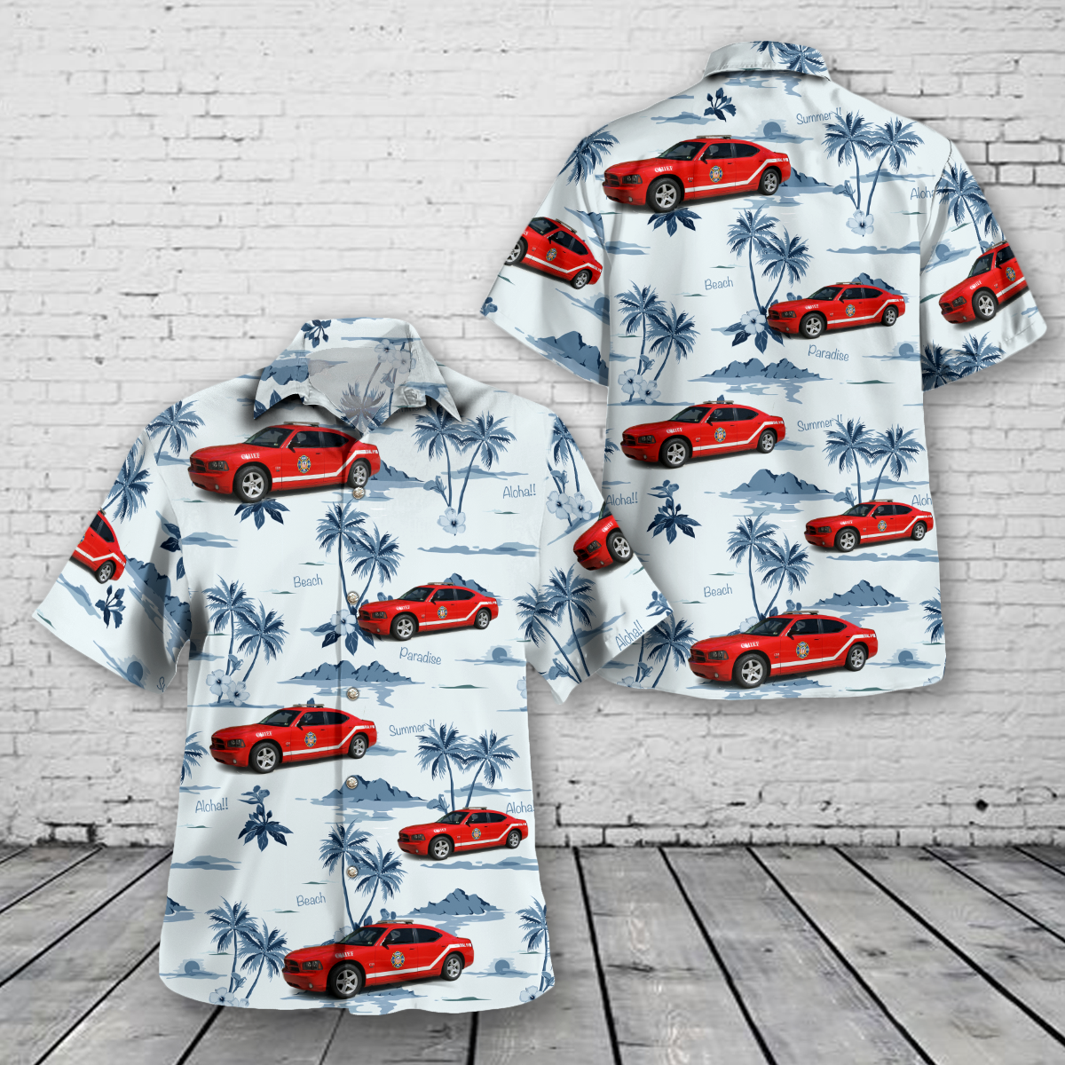 Salem, South Carolina, Keowee Fire Department Chief's Car Dodge Charger Hawaiian Shirt