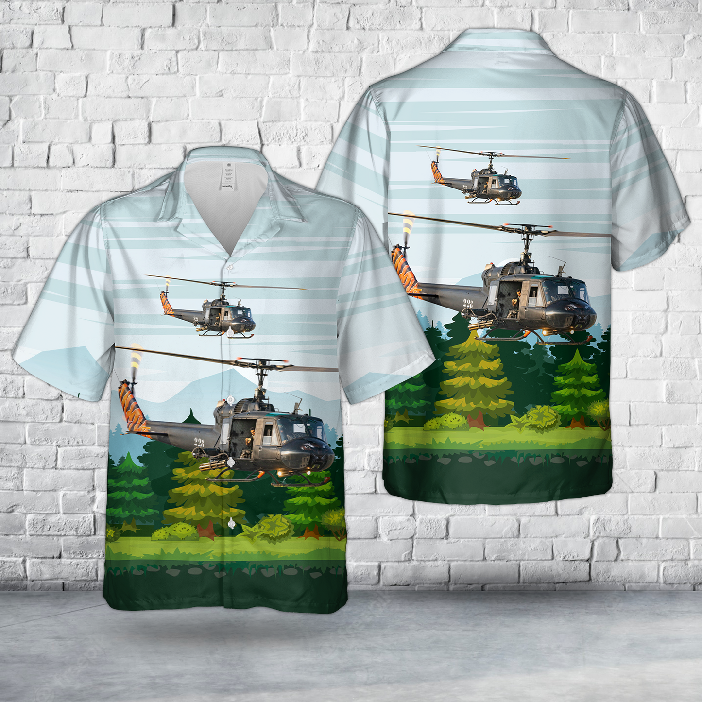 Salvadoran Air Force Bell UH-1M Iroquois (204) Hawaiian Shirt