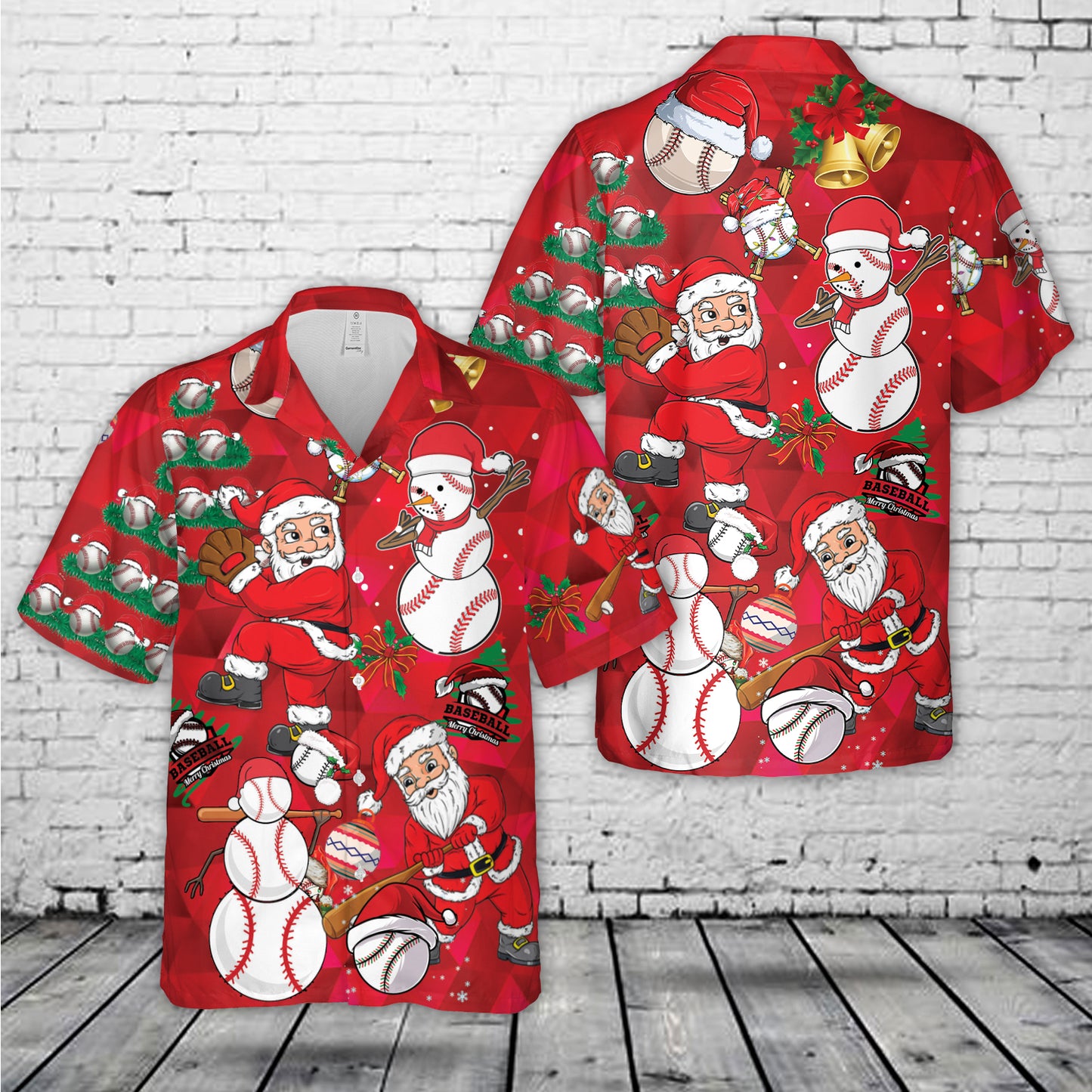 Santa Baseball Christmas Hawaiian Shirt