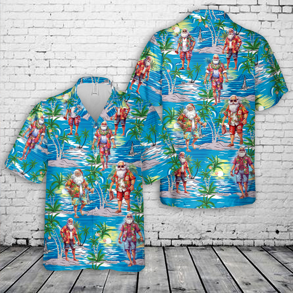Santa Claus On Holidays Christmas Hawaiian Shirt