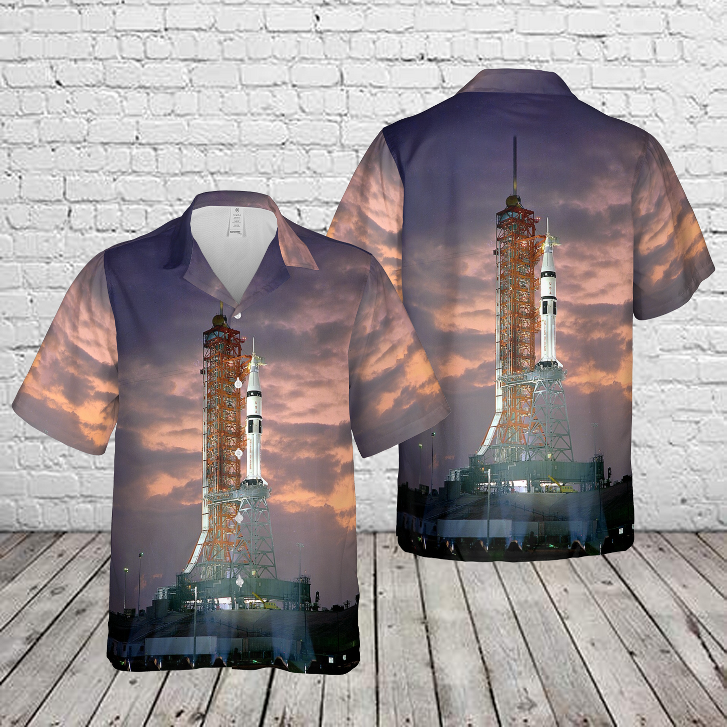 Saturn IB Rocket Hawaiian Shirt