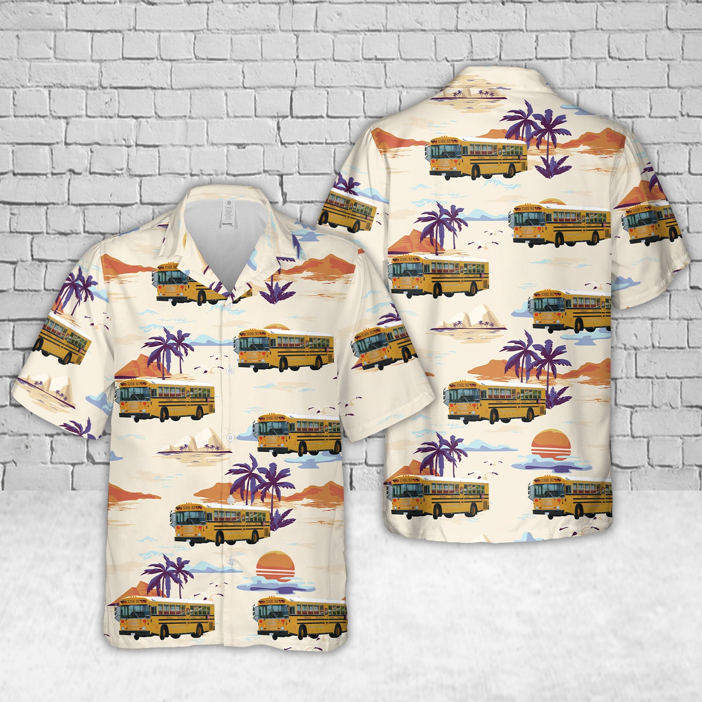 School Bus 1990s Blue Bird TC/2000 RE In Australia Hawaiian Shirt