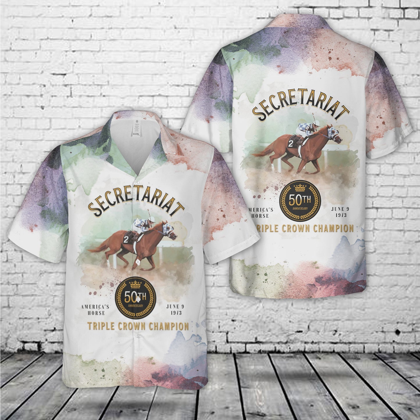 Secretariat 50th Anniversary Triple Crown Win Hawaiian Shirt