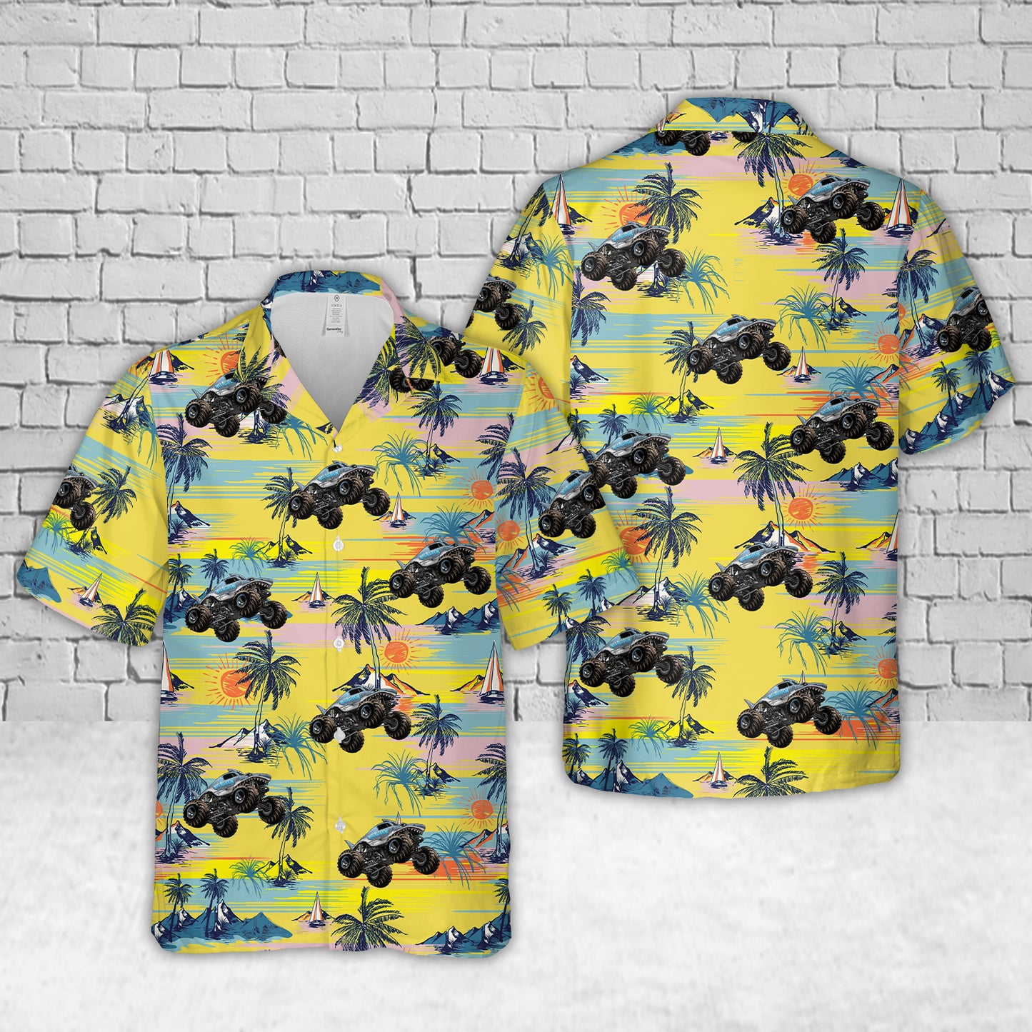 Shark Monster Truck Hawaiian Shirt