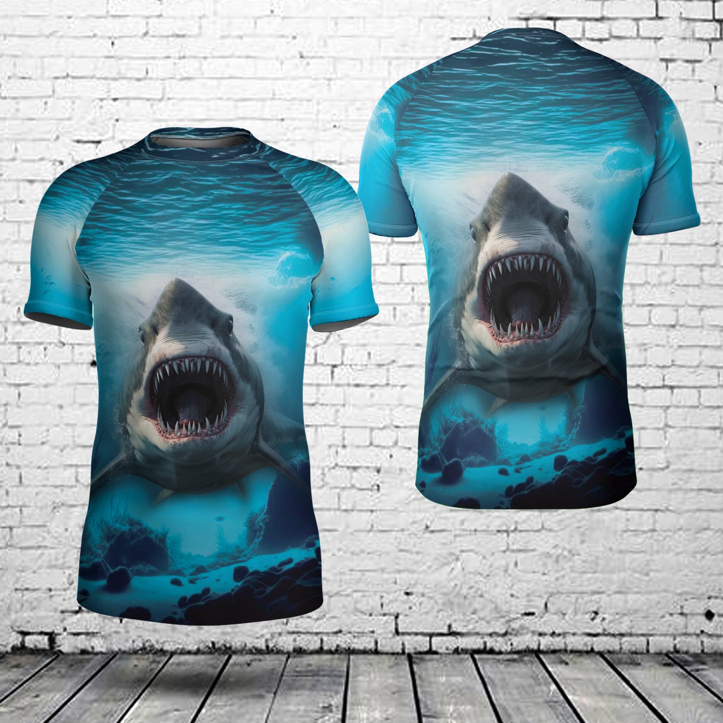 Shark Mouth Short-sleeve Rash Guard