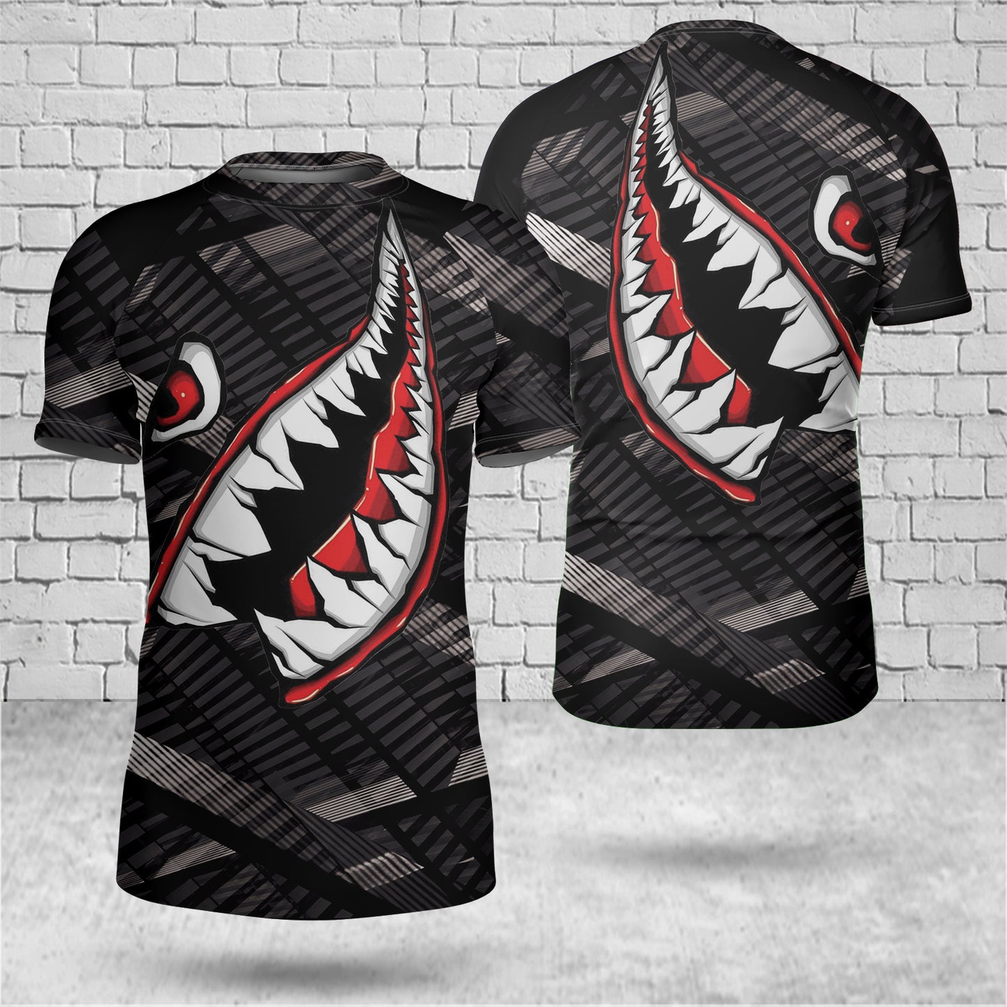 Shark Mouth and Eye Short-sleeve Rash Guard