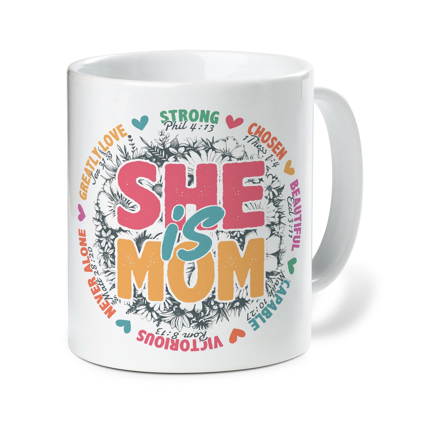 She Is Mom Mother's Day Ceramic Mug (11oz) (Made In US)