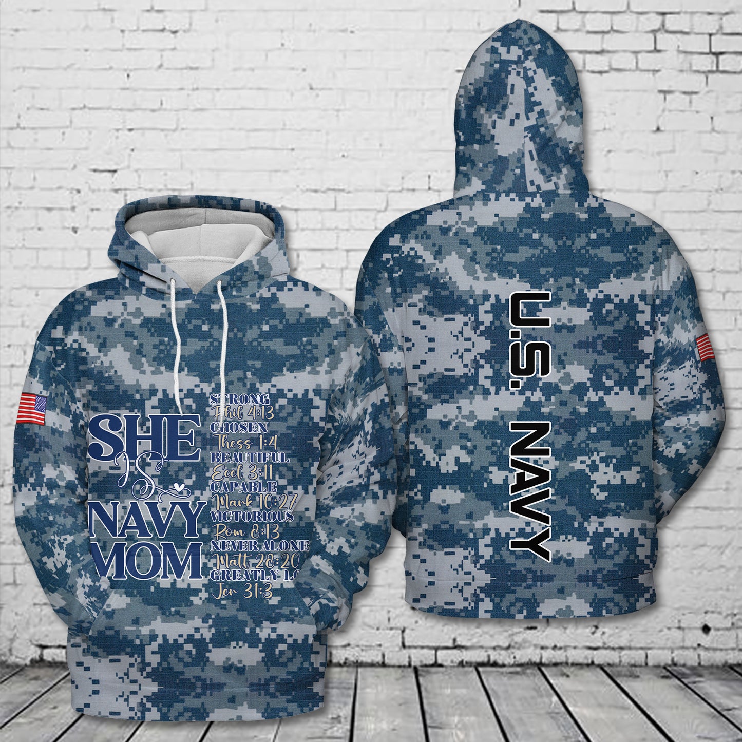 She is Navy Mom, Mother's Day 3D Hoodie