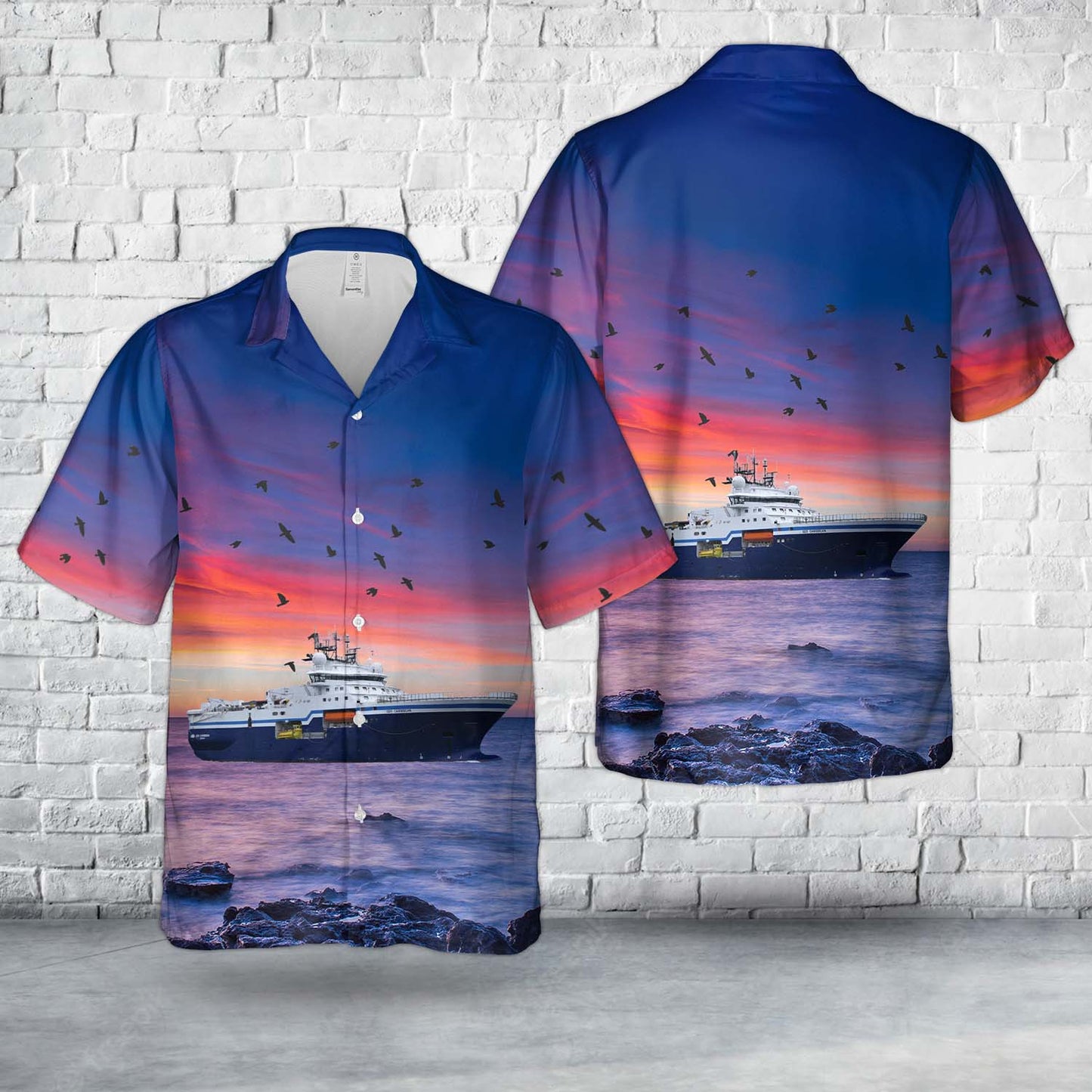 Shearwater GeoServices Geo Caribbean Seismic Vessels Hawaiian Shirt