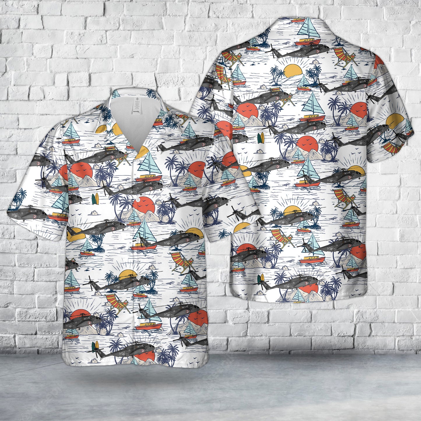 Sikorsky MH-53E Sea Dragon #164766 TB-05 HM-15 Blackhawks US Navy Oceana Soucek Field 2011 Hawaiian Shirt