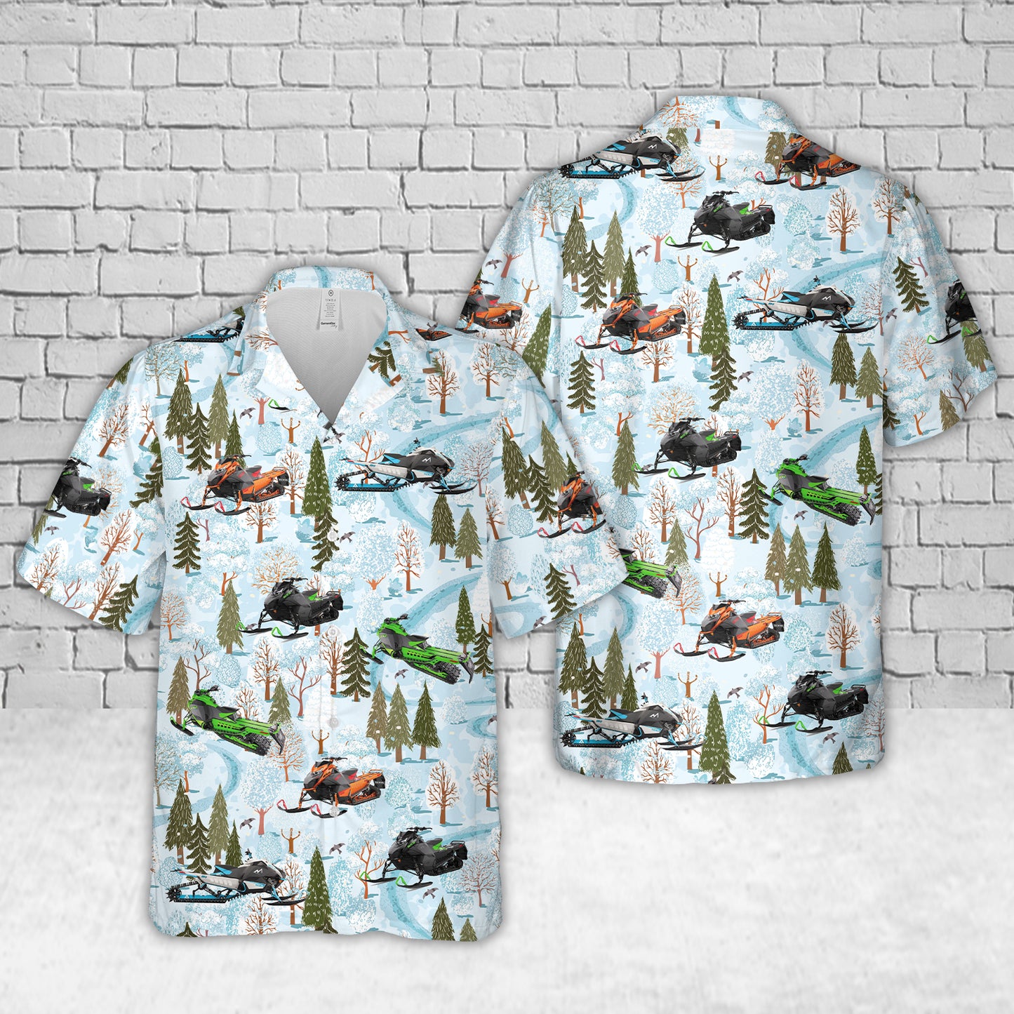Snowmobiles Hawaiian Shirt