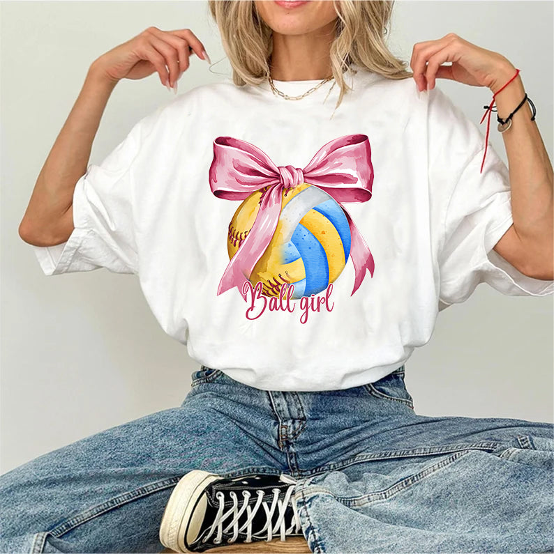 Softball & Volleyball Girl Classic Unisex T-Shirt Gildan 5000 (Made In US)