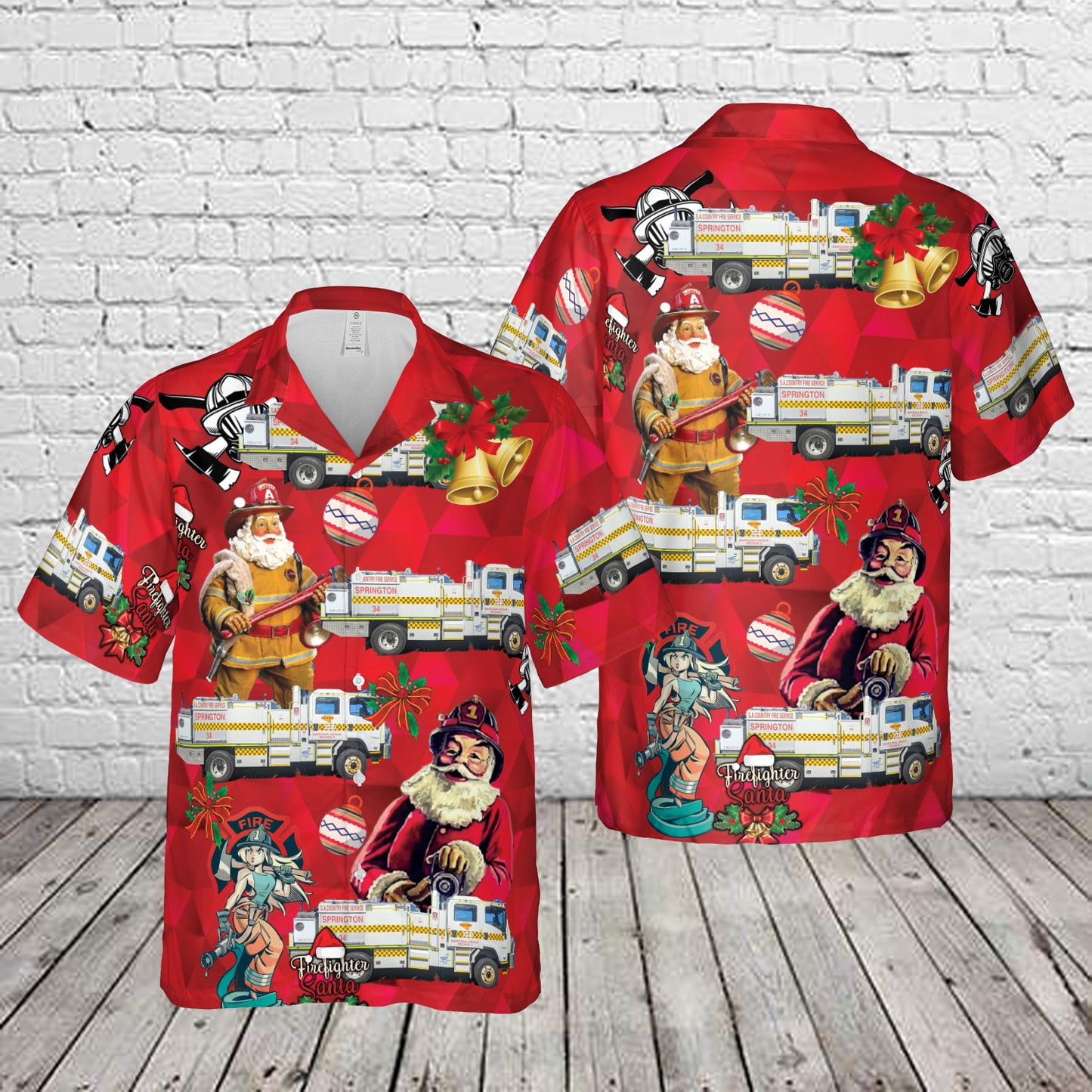 South Australian Country Fire Service / Springton Brigade Christmas Hawaiian Shirt