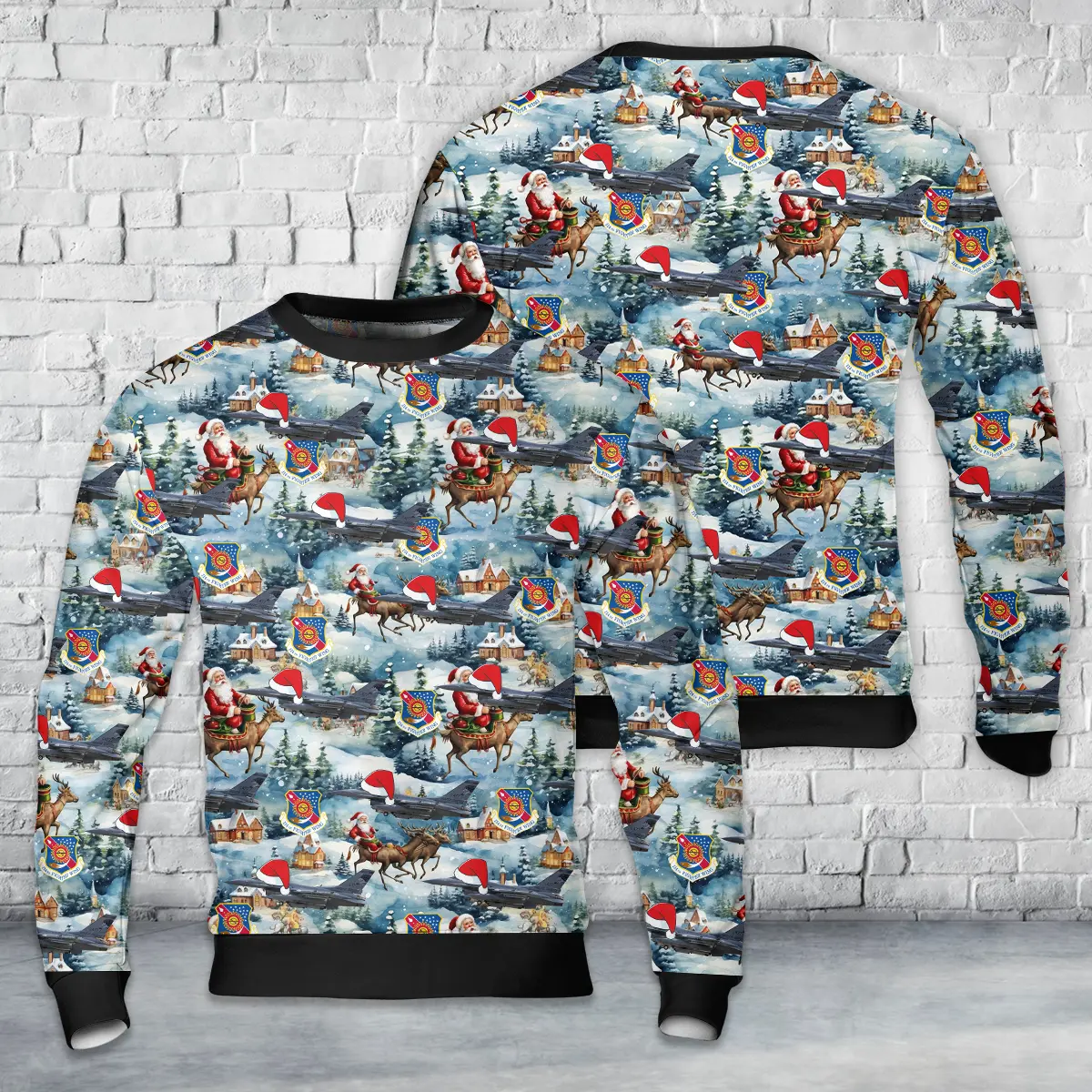 South Dakota Air National Guard 114th Fighter Wing General Dynamics F-16CM Fighting Falcon AOP Christmas Sweater