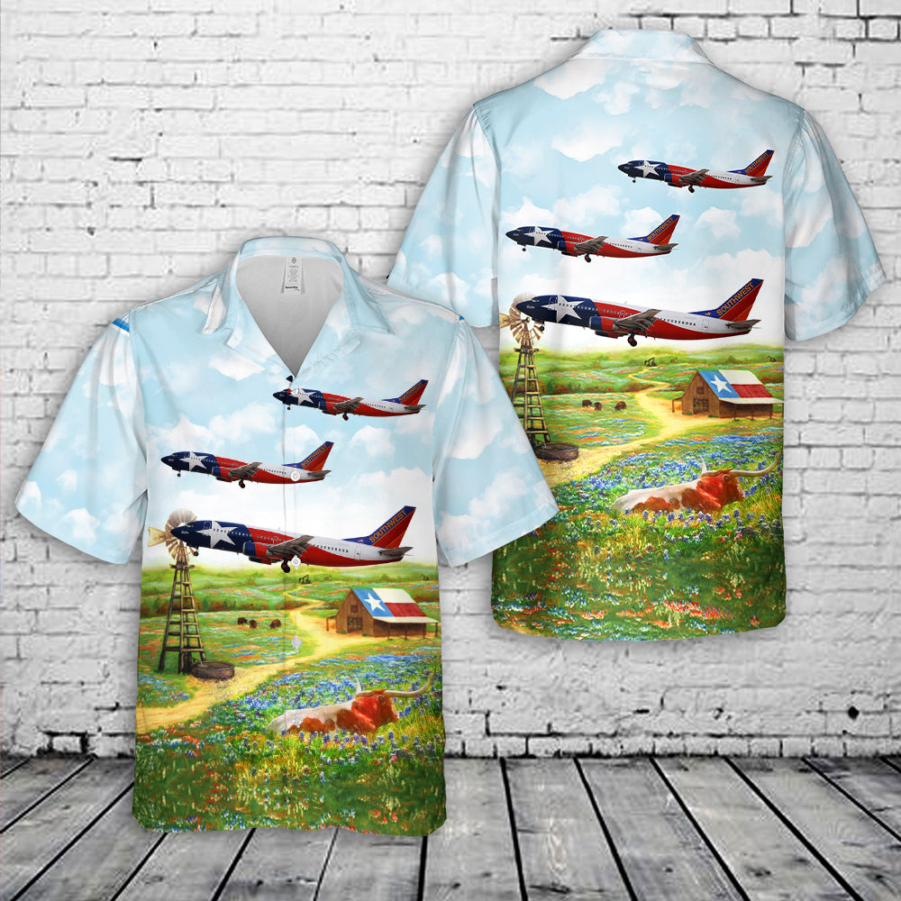 Southwest Airlines, Boeing 737-300 (Texas Lone Star Livery) Hawaiian Shirt