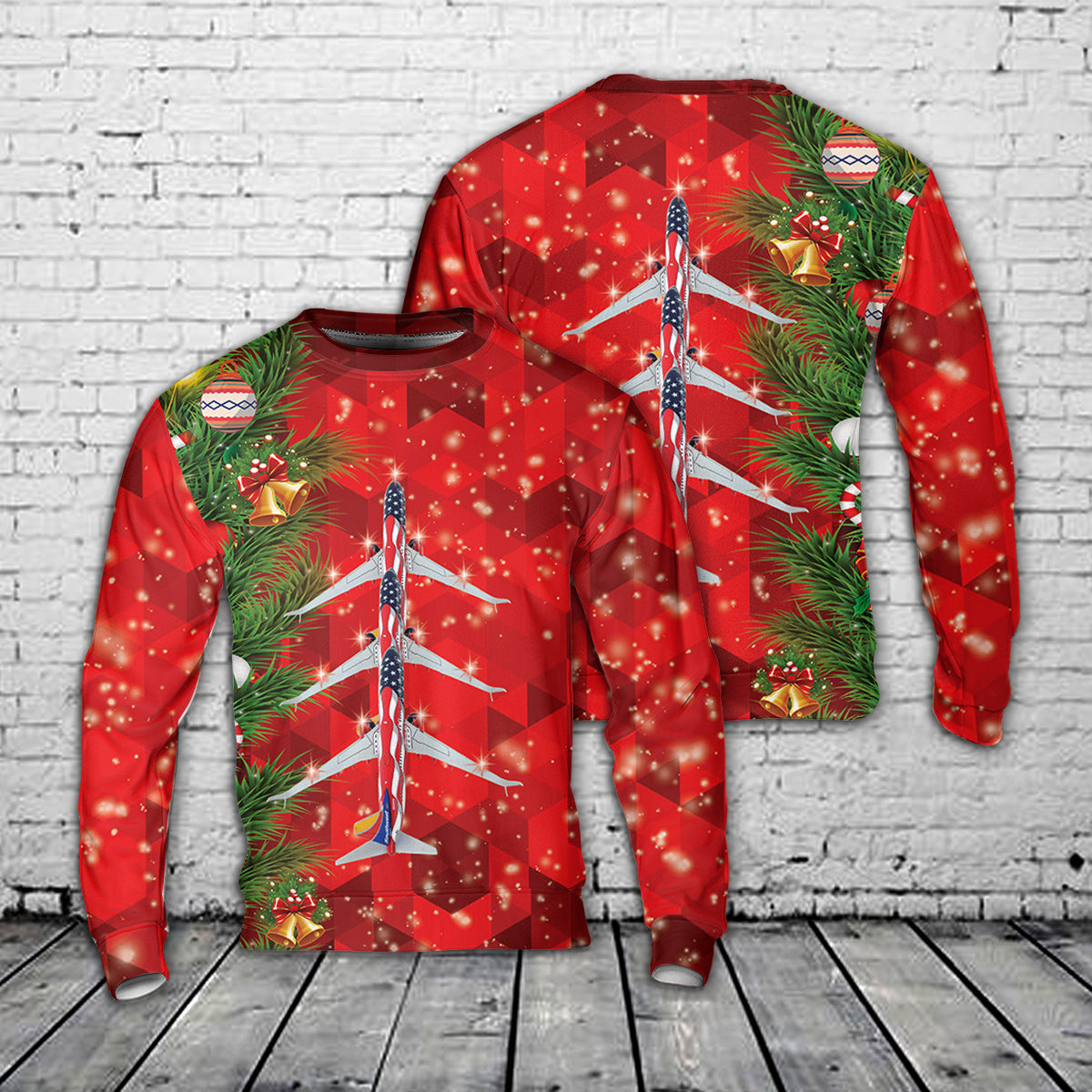 Southwest Airlines Boeing 737-800 Freedom One Christmas Sweater