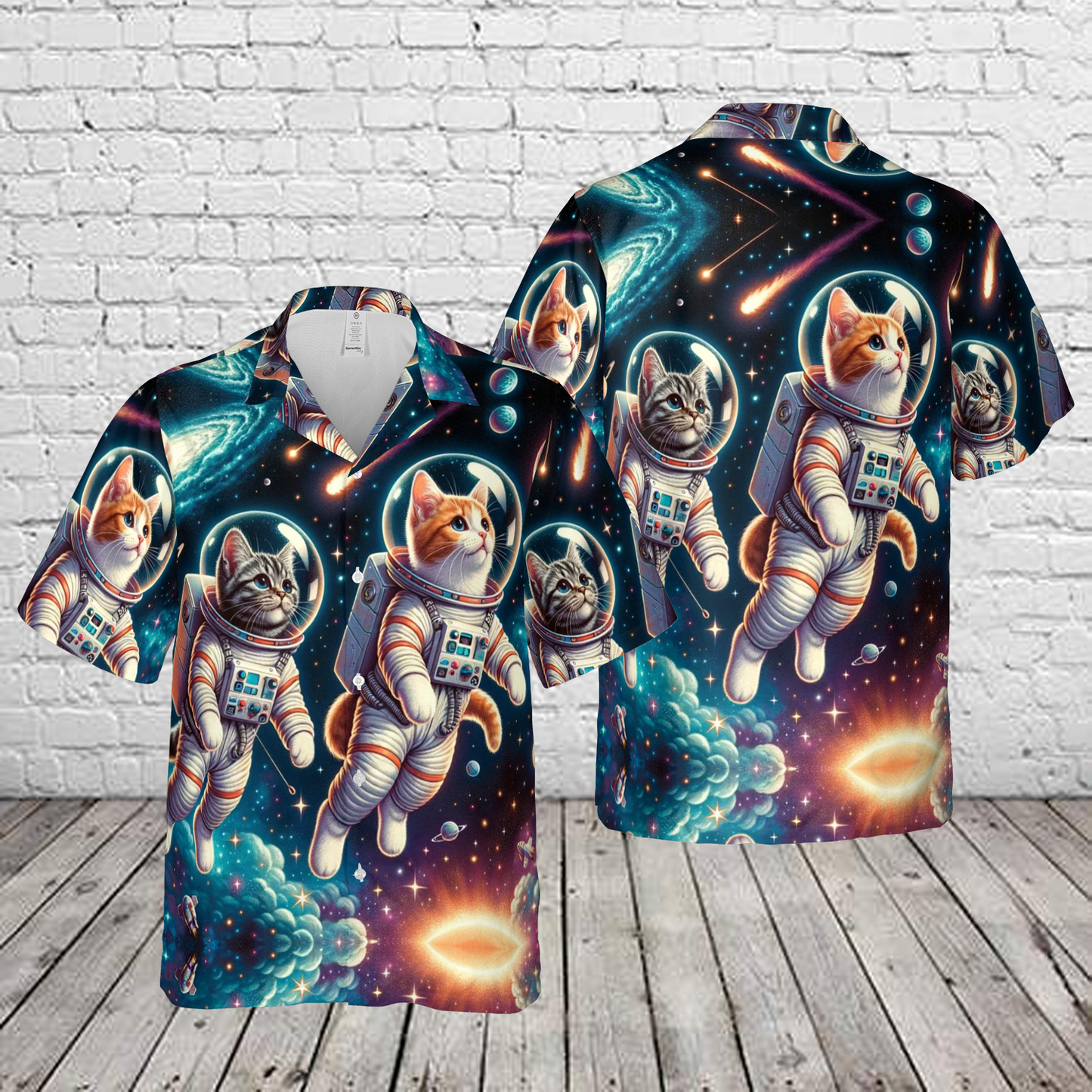 Space Cats Hawaiian Shirt