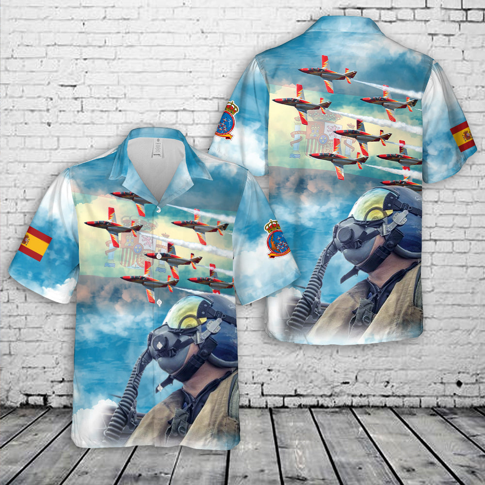 Spanish Air and Space Force Patrulla Águila (Eagle Patrol) aerobatic demonstration team Hawaiian Shirt