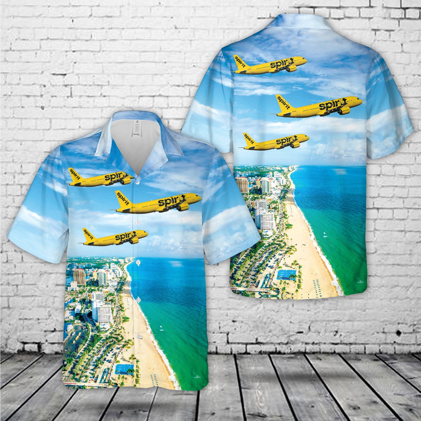 Spirit Airlines Airbus A320-271N over Ft Lauderdale Hawaiian Shirt