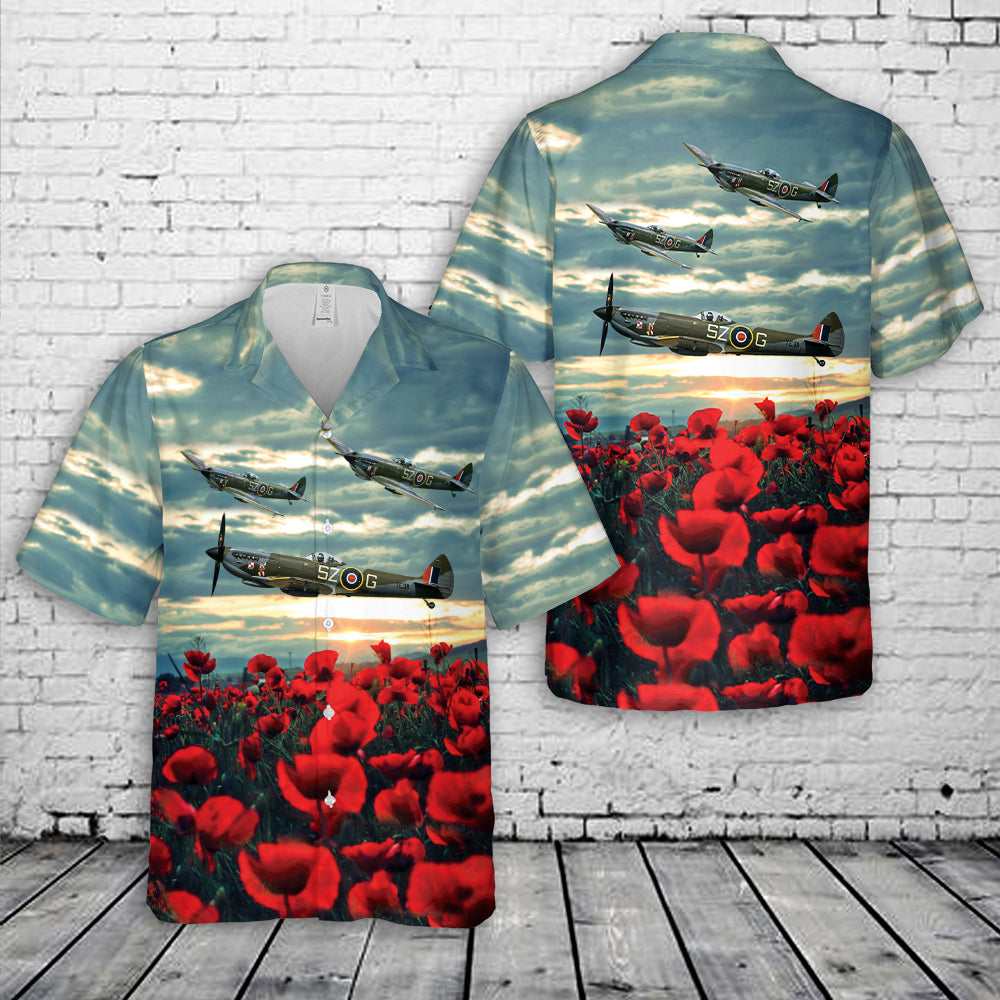 Spitfire red poppy Remembrance Day Lest we forget Hawaiian Shirt