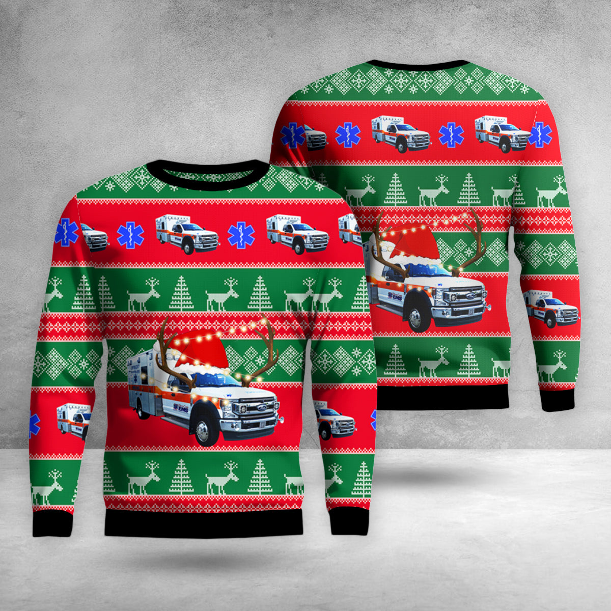 Springfield, Tennessee, Robertson County EMS Christmas AOP Ugly Sweater
