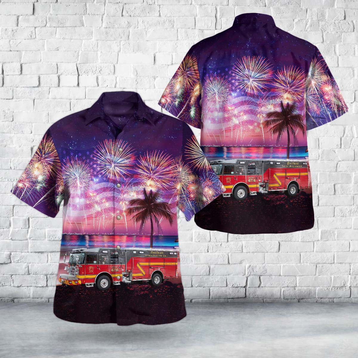 St. Louis, Missouri, Northeast Ambulance & Fire Protection District, 4th Of July Hawaiian Shirt
