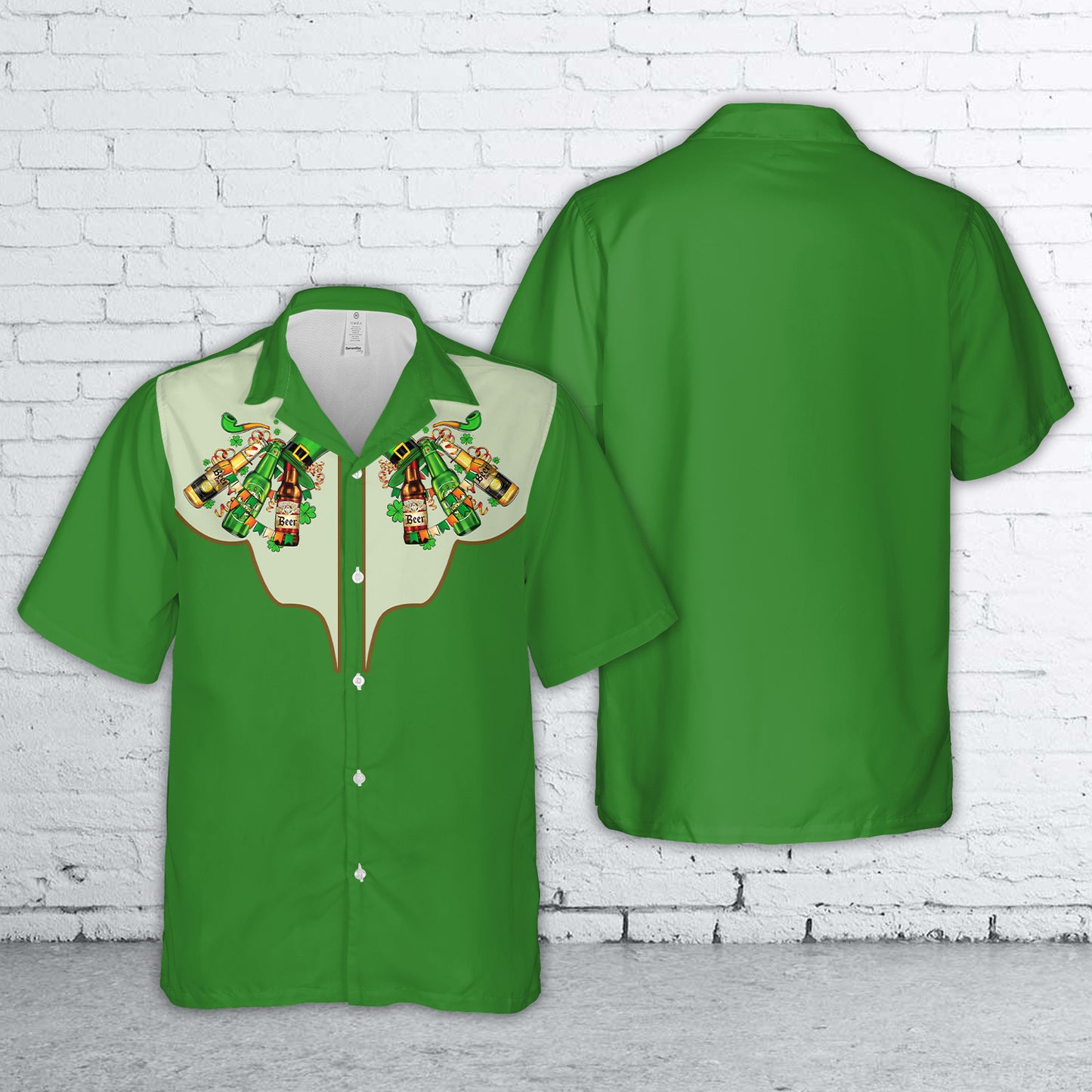 St. Patrick's Day Beers Flags And Hat Hawaiian Shirt