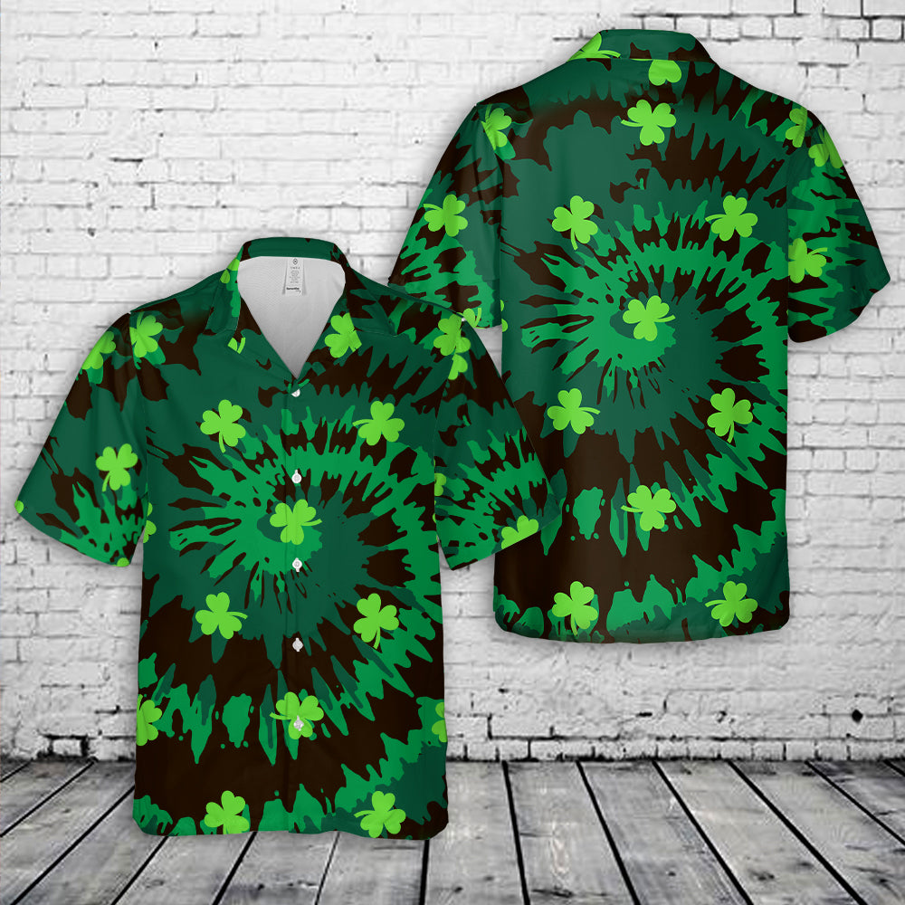 St. Patrick's Day Tie Dye Hawaiian Shirt