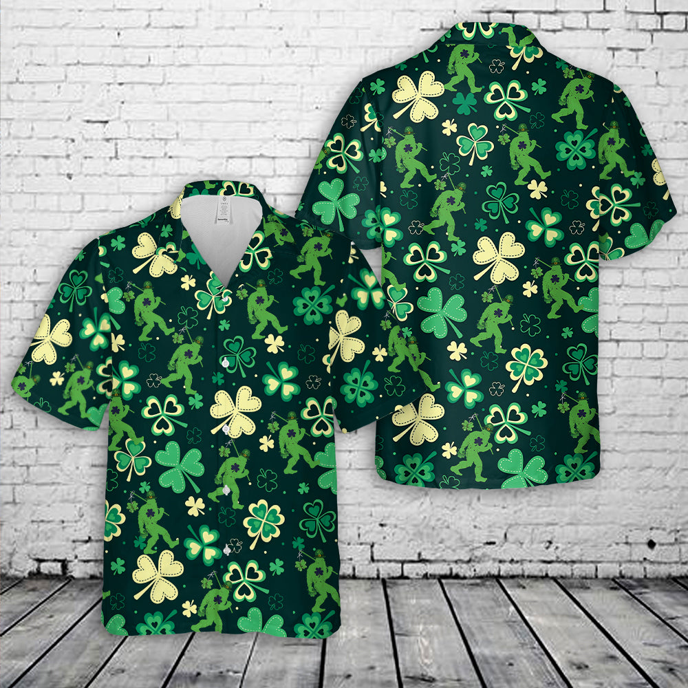 St Patrick's Day Bigfoot Hawaiian Shirt