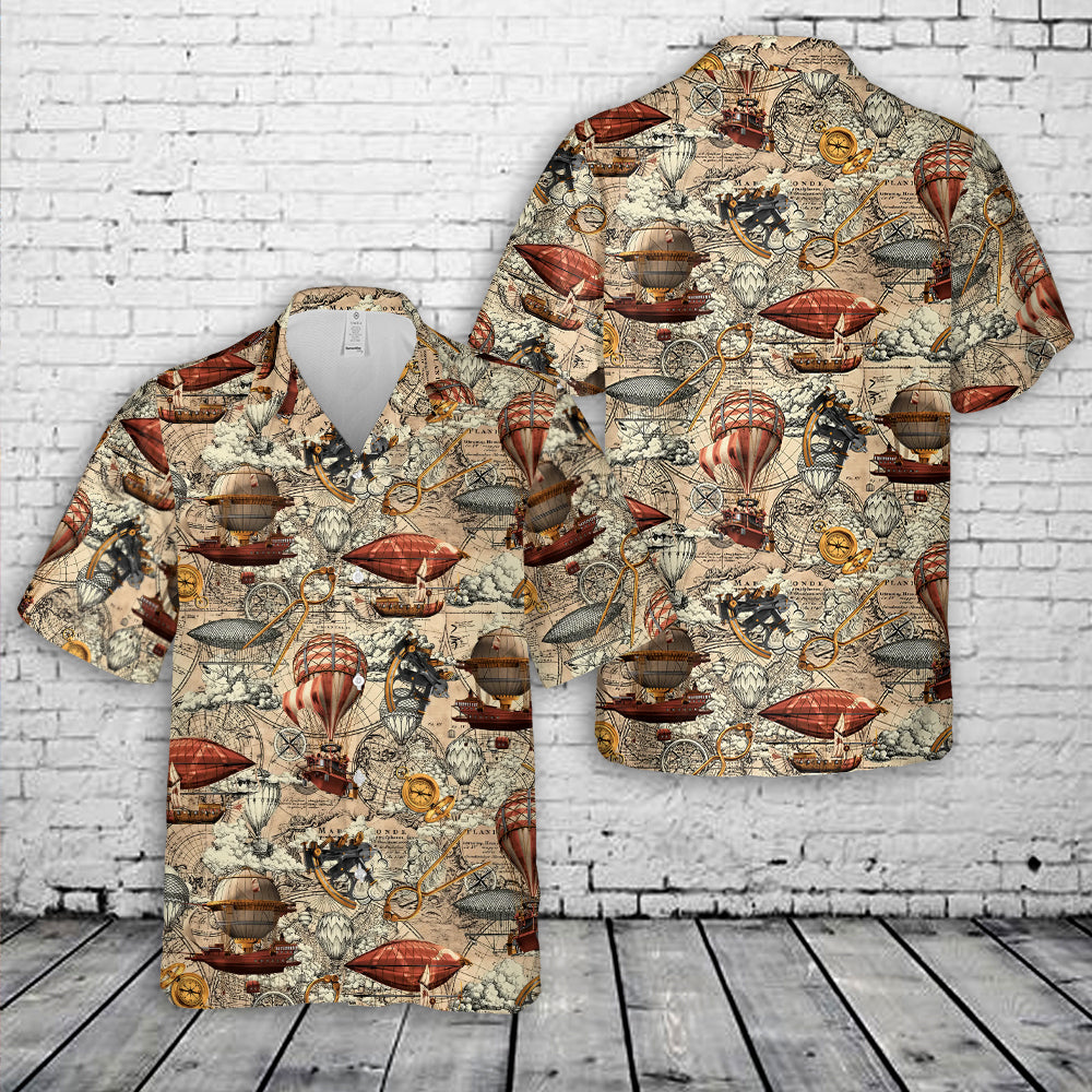 Steampunk Hot Air Balloon Hawaiian Shirt