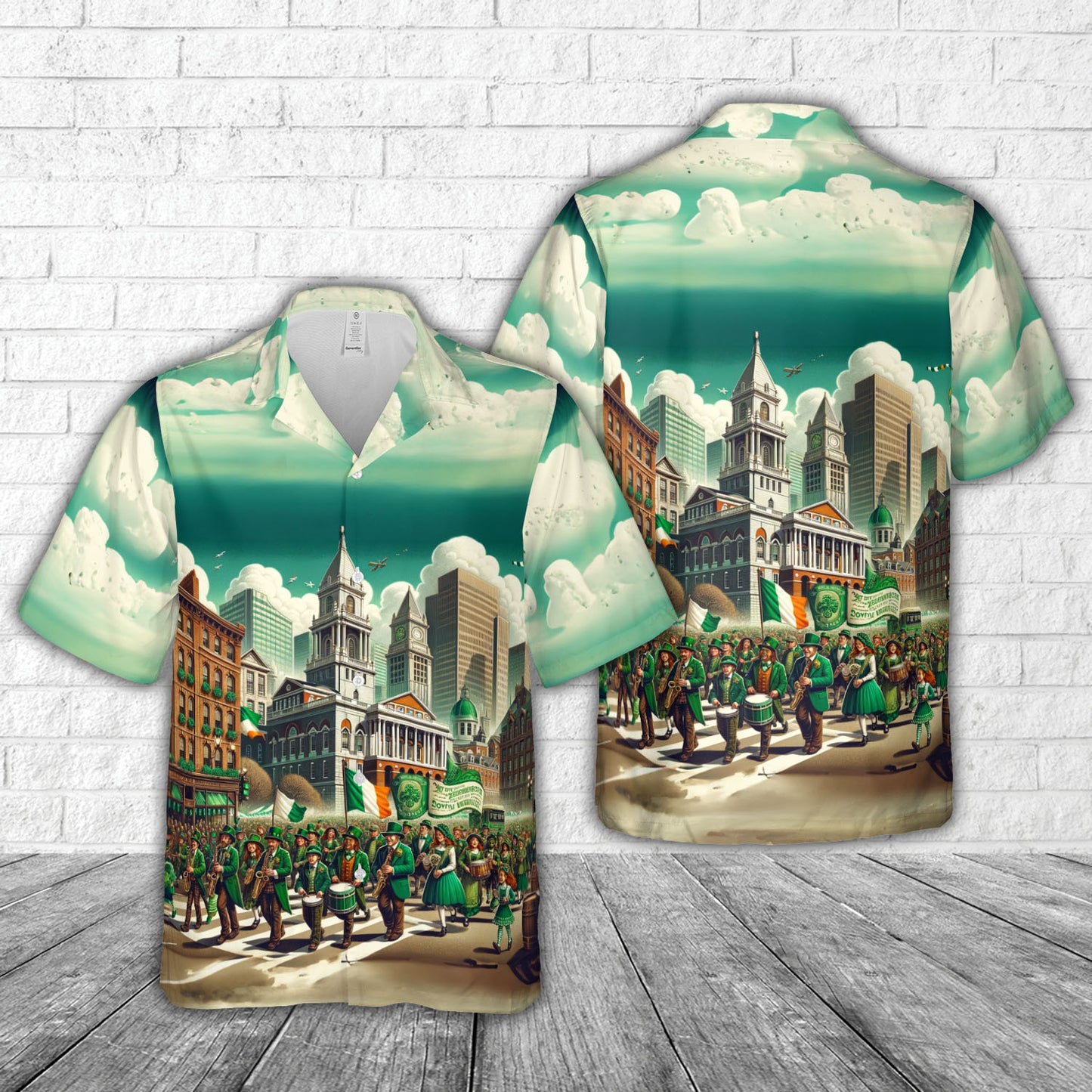 Suffolk County, Massachusetts St. Patrick's Day Hawaiian Shirt