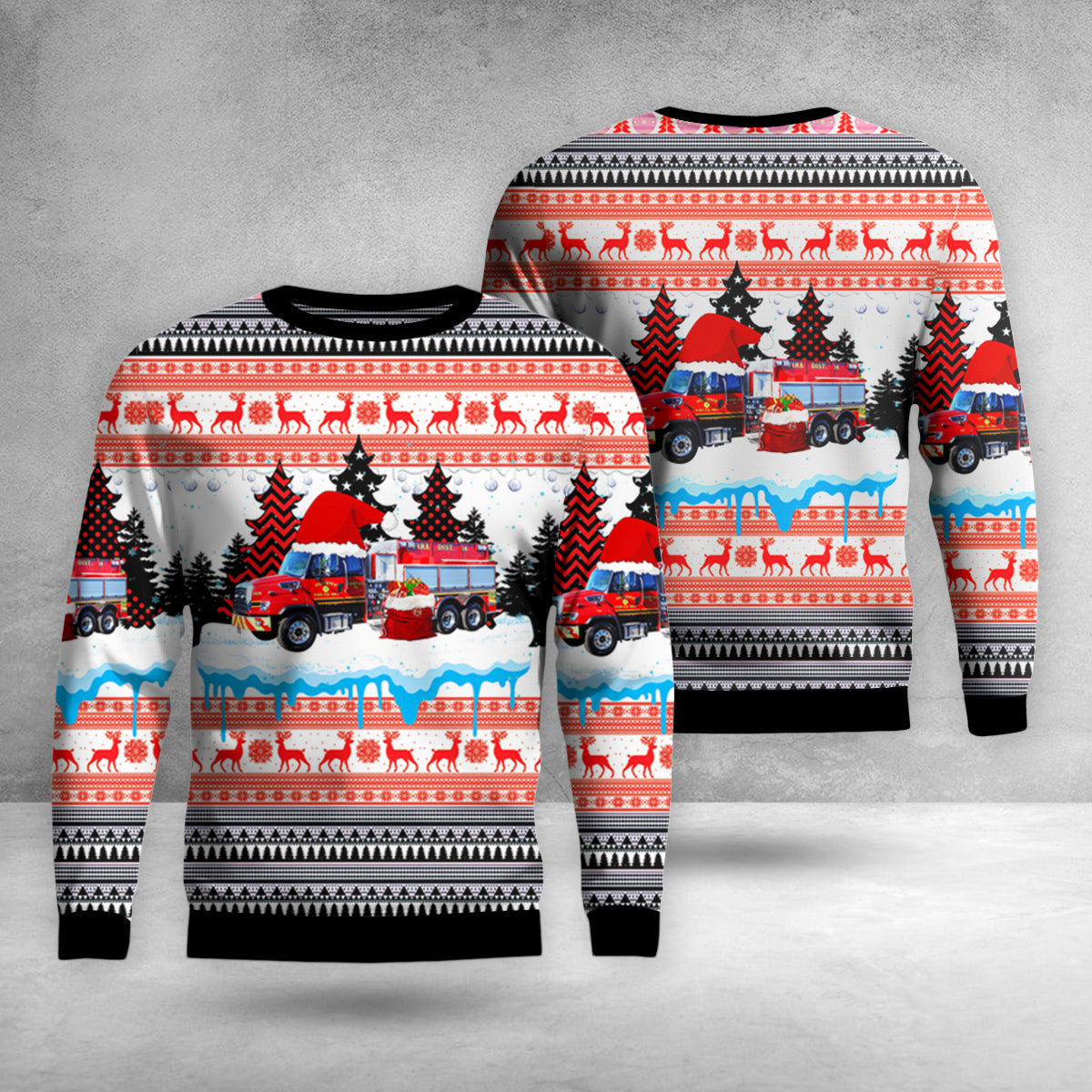 Summit Hill, Pennsylvania, Diligence Fire Company No.1 Christmas AOP Sweater