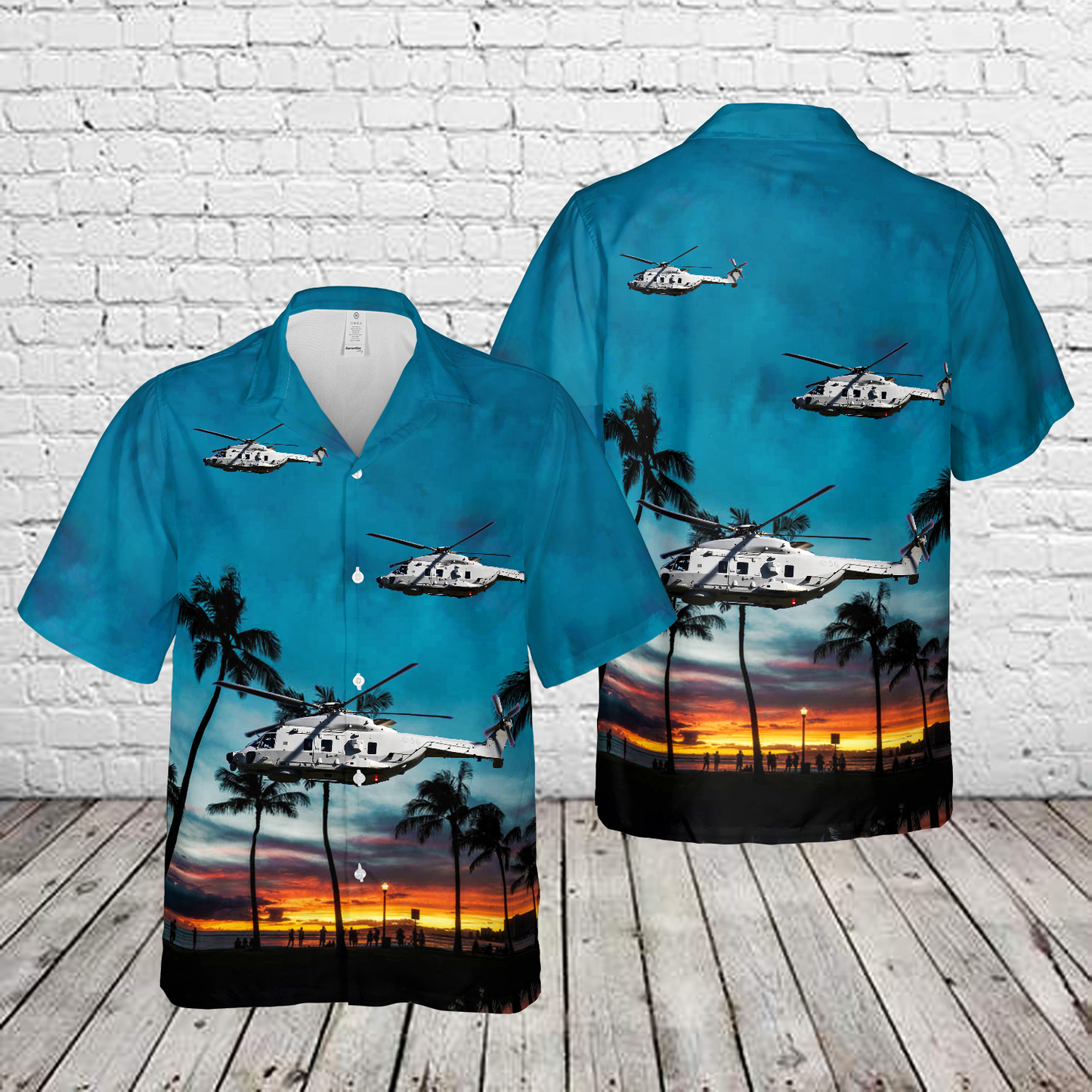 Swedish Air Force NH Industrie Hkp 14F (NH90) Hawaiian Shirt