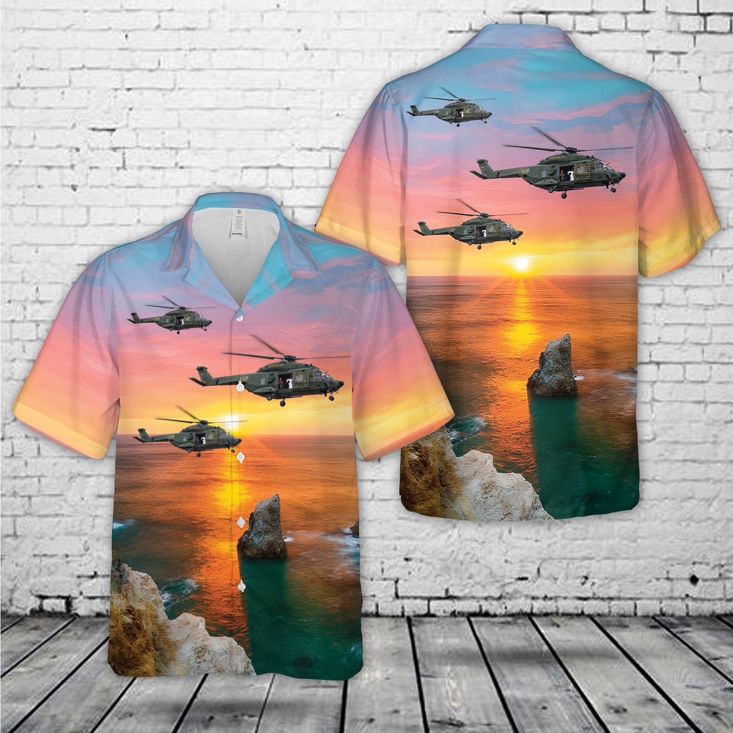 Swedish Armed Forces HKP 14A (NH-90TTH) Hawaiian Shirt