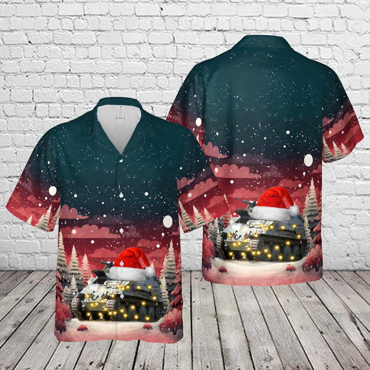 Swedish Army Pansarbandvagn 301 (Pbv 301) Christmas Hawaiian Shirt