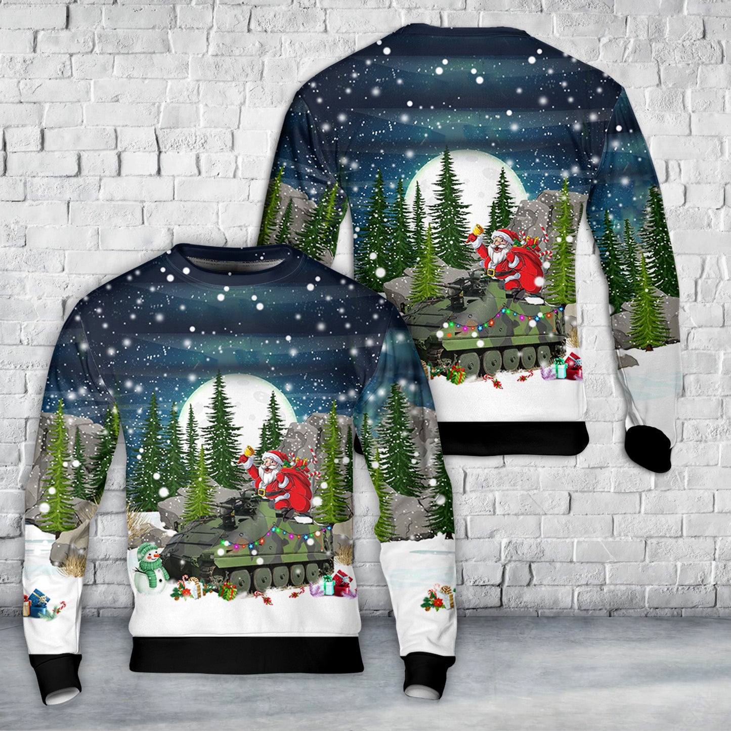 Swedish Army Pansarbandvagn 302 (Pbv 302) Christmas Sweater