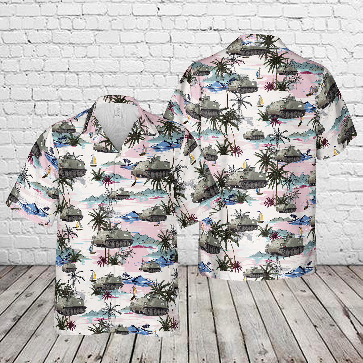 Swedish Army Pansarbandvagn (Pbv) 302 B/C Hawaiian Shirt