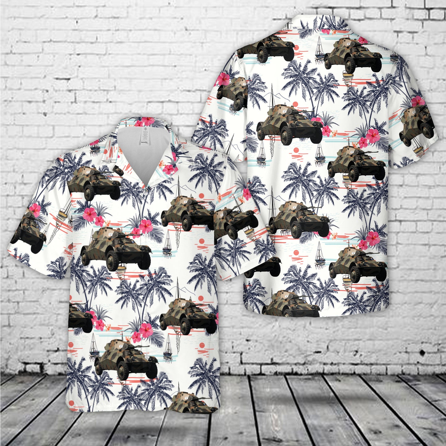 Swedish Army Pansarbil m/40 Hawaiian Shirt