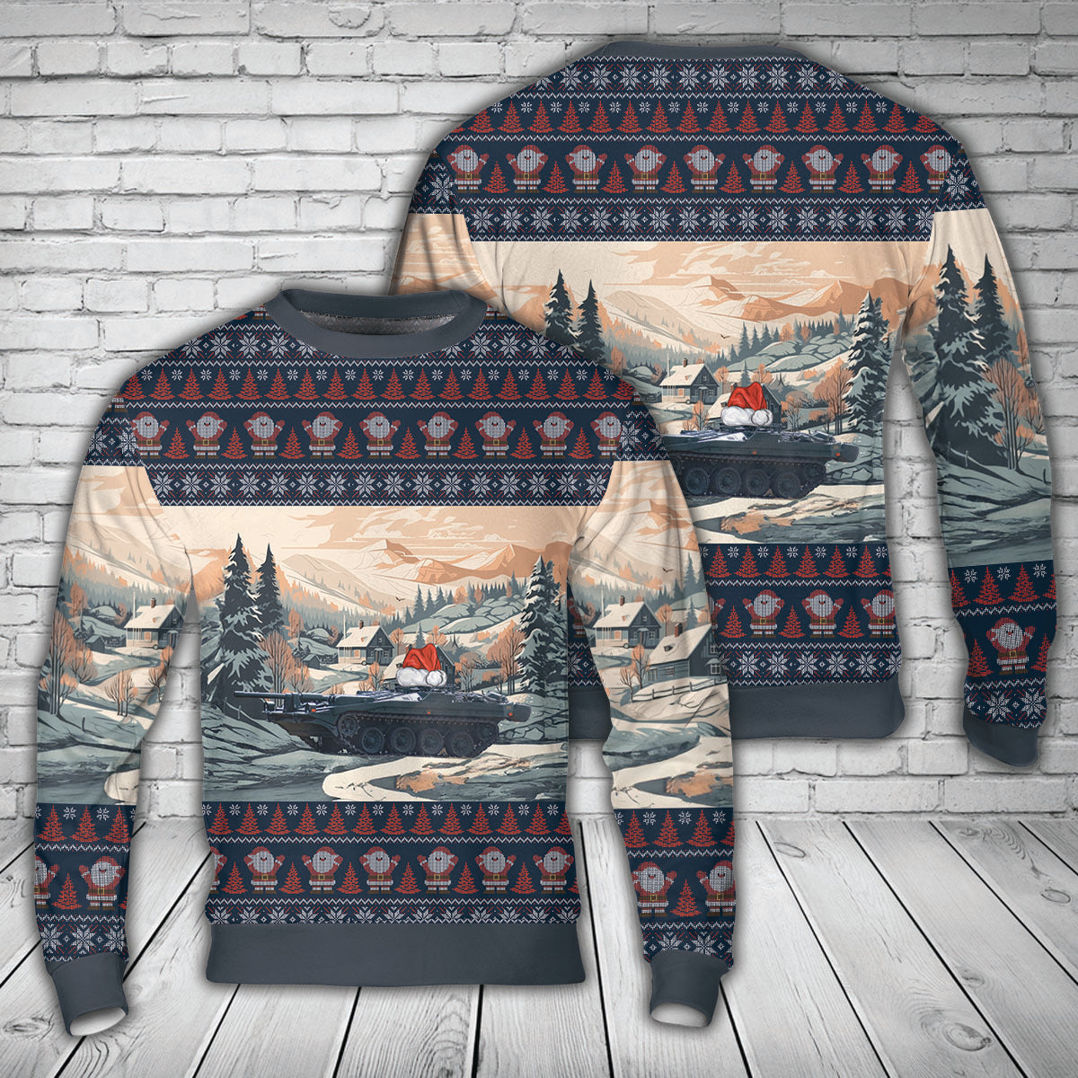 Swedish Army Stridsvagn 103 Christmas AOP Sweater